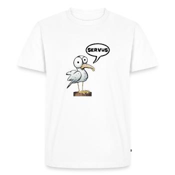 servus mouette mer du Nord mer Baltique humeur mouette - T-shirt Premium bio Homme - blanc - Devant - Nico (187cm)
