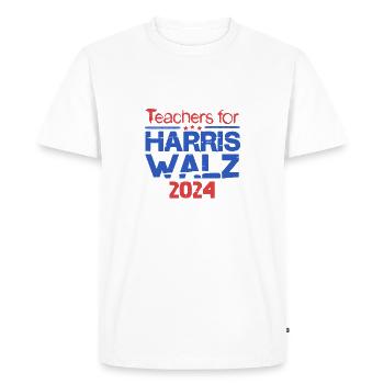Teacher for Harris Walz 2024 - Men's Premium Organic T-Shirt - white - Front - Nico (187cm)