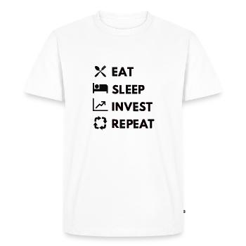 Actions Investissement Marché boursier Cours des actions boursières - T-shirt Premium bio Homme - blanc - Devant - Nico (187cm)