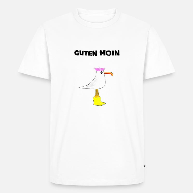 Moin Möwe - Männer Premium Bio T-Shirt - Weiß