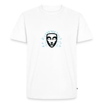 Abstrakte Maske Silhouette Abstract Mask - Men's Premium Organic T-Shirt - white - Front - Nico (187cm)