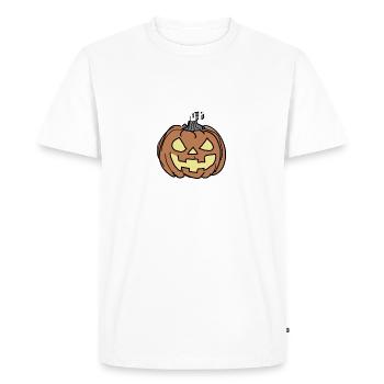 Citrouille rieuse amicale Journée nationale de la citrouille - T-shirt Premium bio Homme - blanc - Devant - Nico (187cm)