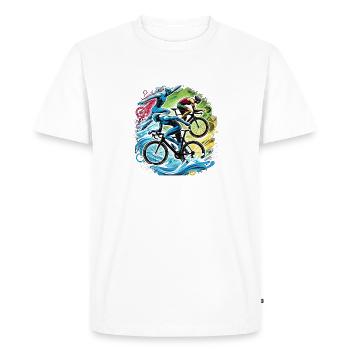 Triathlon is my sport - Men's Premium Organic T-Shirt - white - Front - Nico (187cm)