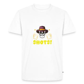 Not allowed to do shots funny alcohol slogan - Men's Premium Organic T-Shirt - white - Front - Nico (187cm)