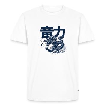 Puissance du Dragon Esthétique japonaise - T-shirt Premium bio Homme - blanc - Devant - Nico (187cm)