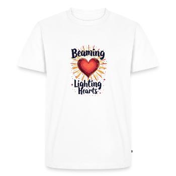RADIATING LOVE - Men's Premium Organic T-Shirt - white - Front - Nico (187cm)