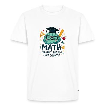 MATHÉMATIQUES - T-shirt Premium bio Homme - blanc - Devant - Nico (187cm)