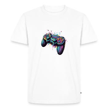 Manettes de jeux vidéo pour les joueurs - T-shirt Premium bio Homme - blanc - Devant - Nico (187cm)