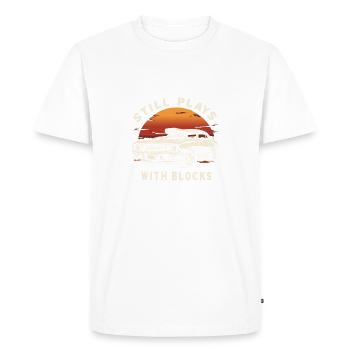 BLOCKS - Men's Premium Organic T-Shirt - white - Front - Nico (187cm)