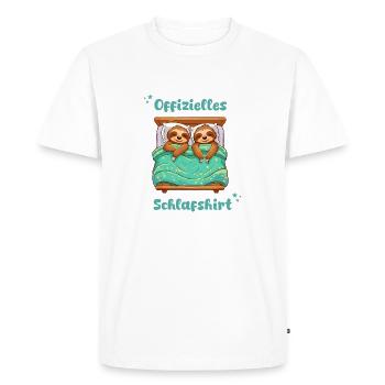 Chemise de nuit officielle - Paresseux - T-shirt Premium bio Homme - blanc - Devant - Nico (187cm)