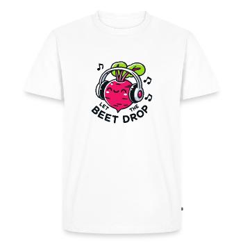 Let The Beet Drop Jeu de mots musical - T-shirt Premium bio Homme - blanc - Devant - Nico (187cm)