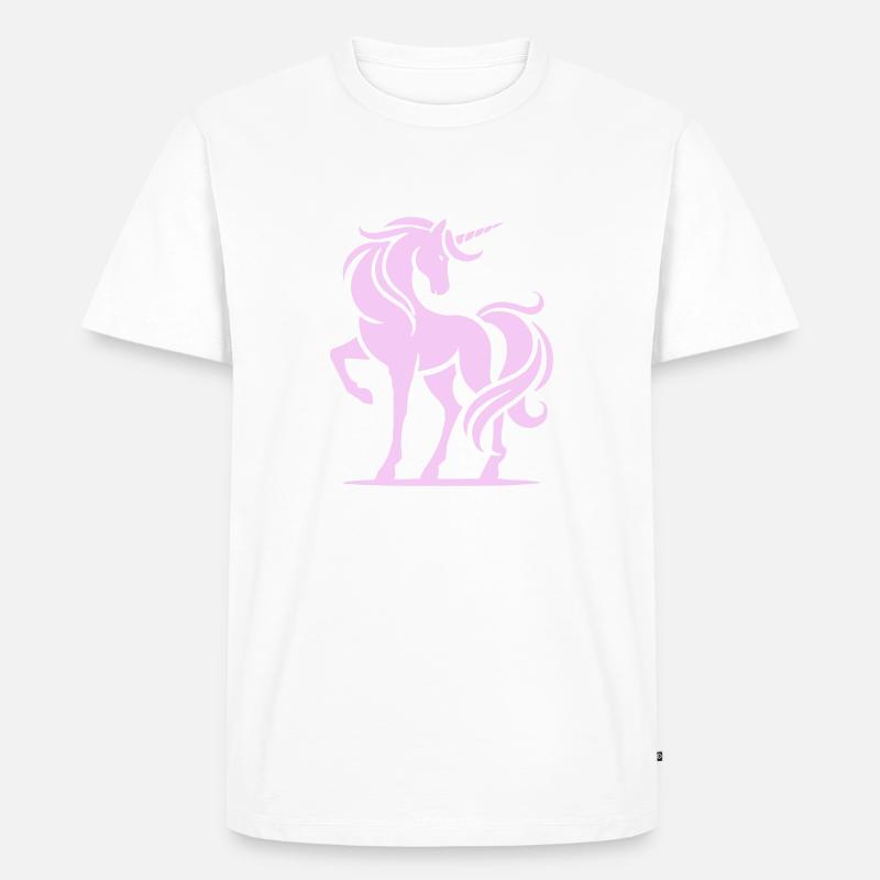 einhorn - Männer Premium Bio T-Shirt - Weiß