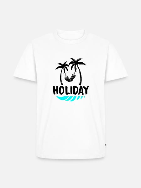 palms relax holiday - Männer Premium Bio T-Shirt - Weiß