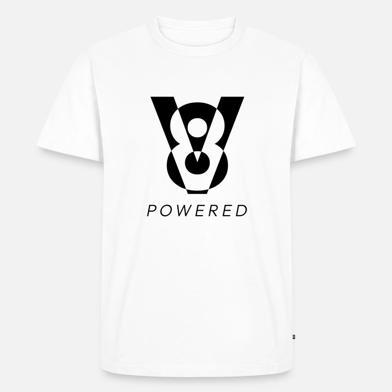 V8 Powered - Männer Premium Bio T-Shirt - Weiß
