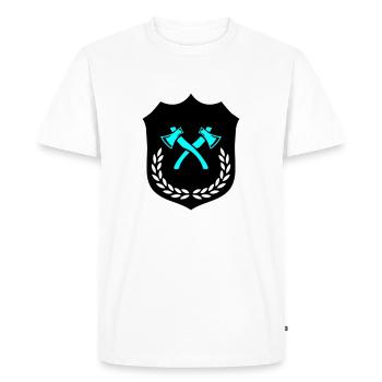Armoiries Hache Haches - T-shirt Premium bio Homme - blanc - Devant - Nico (187cm)
