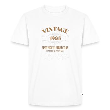 Cadeau Vintage 40ème Anniversaire Année de Naissance 1985 - T-shirt Premium bio Homme - blanc - Devant - Nico (187cm)