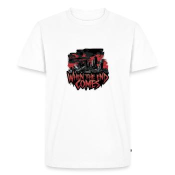 WHEN THE END COMES - Men's Premium Organic T-Shirt - white - Front - Nico (187cm)