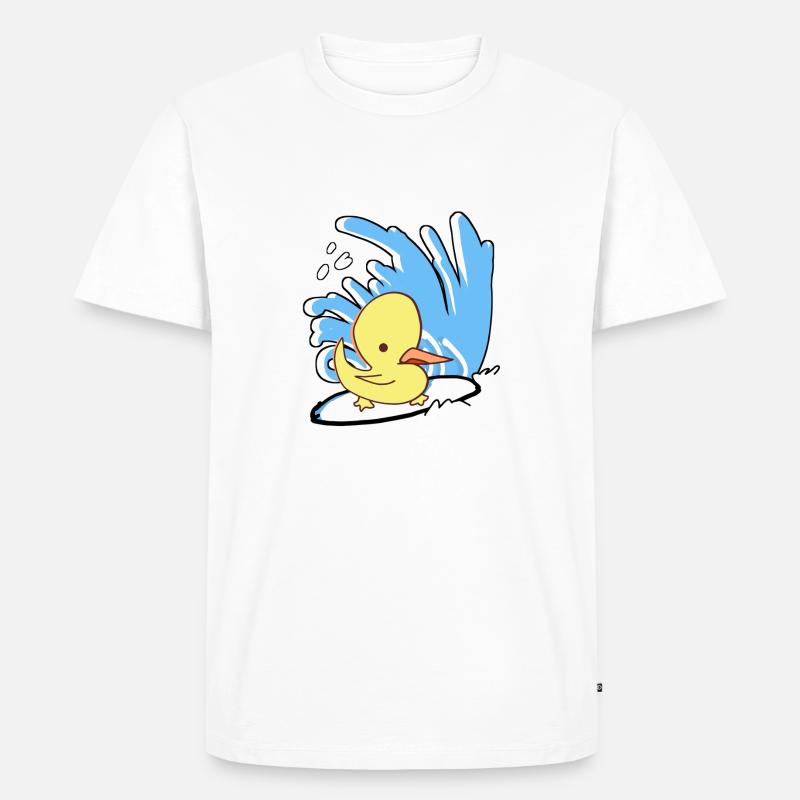 Surfin'Duck - Männer Premium Bio T-Shirt - Weiß