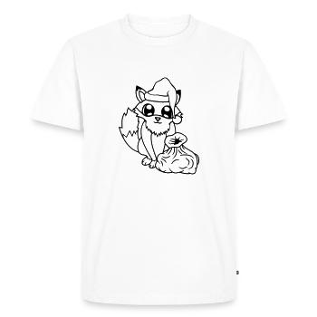Fox Red Fox Santa Claus Christmas Gift - Men's Premium Organic T-Shirt - white - Front - Nico (187cm)