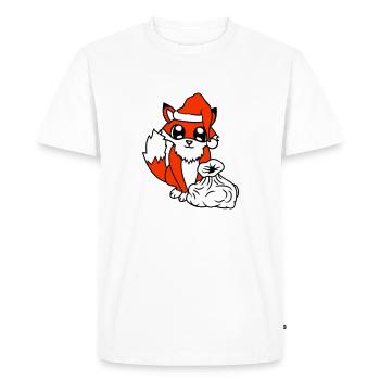 Fox Red Fox Santa Claus Christmas Gift - Men's Premium Organic T-Shirt - white - Front - Nico (187cm)