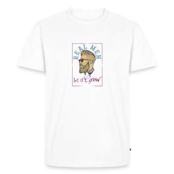 Let It Grow Beard Design Let It Grow Beard - T-shirt Premium bio Homme - blanc - Devant - Nico (187cm)