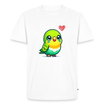 L’amour de la perruche - T-shirt Premium bio Homme - blanc - Devant - Nico (187cm)
