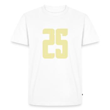 25 - Men's Premium Organic T-Shirt - white - Front - Nico (187cm)