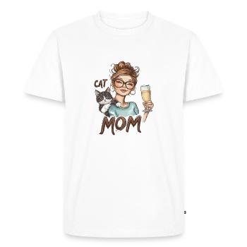 Chat Maman Prosecco Katze Katzenmama - T-shirt Premium bio Homme - blanc - Devant - Nico (187cm)