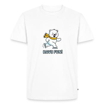 OURS, AMUSEZ-VOUS - T-shirt Premium bio Homme - blanc - Devant - Nico (187cm)
