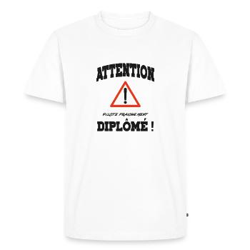 cadeau parfait, idéal pour un jeune conducteur - T-shirt Premium bio Homme - blanc - Devant - Nico (187cm)