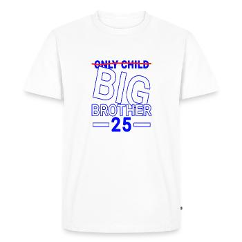Frère disant drôle 25 - T-shirt Premium bio Homme - blanc - Devant - Nico (187cm)