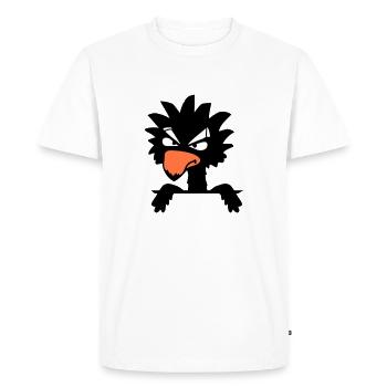 Raven Bird Peeps Evil Cool Funny Comic Humor Fun - Men's Premium Organic T-Shirt - white - Front - Nico (187cm)