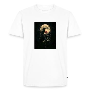 Raven Rose Moon Gloomy Gothic Black Crow - Men's Premium Organic T-Shirt - white - Front - Nico (187cm)