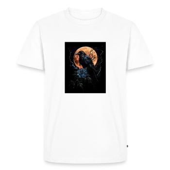 Raven Rose Moon Gloomy Gothic Black Crow - Men's Premium Organic T-Shirt - white - Front - Nico (187cm)