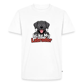 I like my Labrador dog love - Men's Premium Organic T-Shirt - white - Front - Nico (187cm)