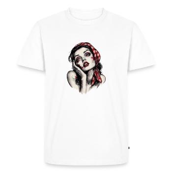 Musique Rockabilly 50 Zombie Girl Rockabella - T-shirt Premium bio Homme - blanc - Devant - Nico (187cm)
