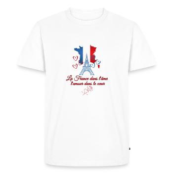 France in the Soul, Love in the Heart - Men's Premium Organic T-Shirt - white - Front - Nico (187cm)