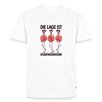 The location is drunken with flamingos - Men's Premium Organic T-Shirt - white - Front - Nico (187cm)