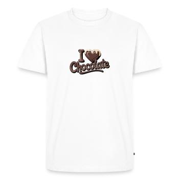 Passion du chocolat J’aime le chocolat - T-shirt Premium bio Homme - blanc - Devant - Nico (187cm)