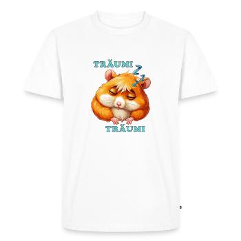 HAMSTER SOMMEIL RÊVEUR RÊVEUR - T-shirt Premium bio Homme - blanc - Devant - Nico (187cm)