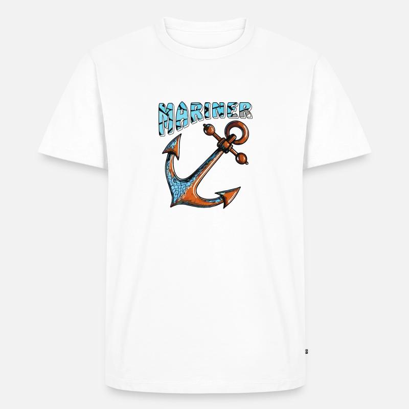 SCHIFFANKER MARINER - Männer Premium Bio T-Shirt - Weiß