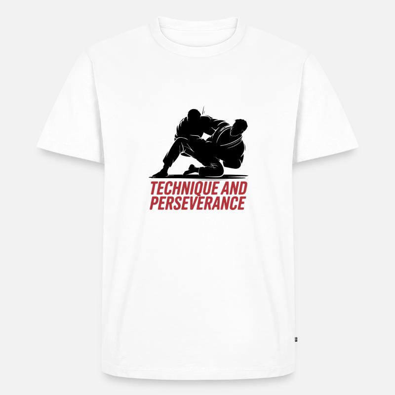 TECHNIQUE ET PERSÉVÉRANCE - T-shirt Premium bio Homme - blanc