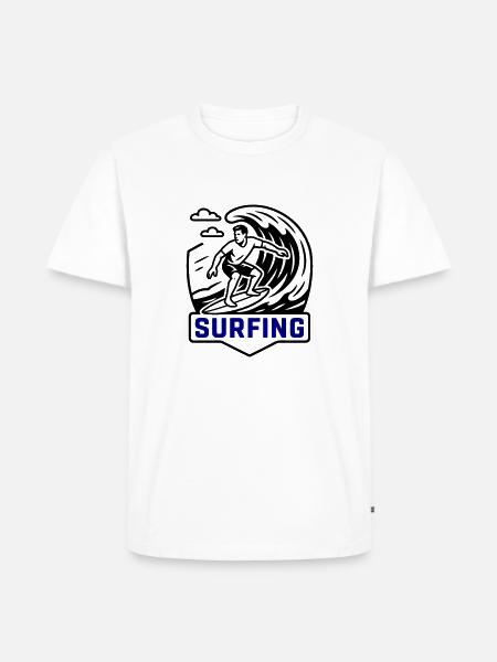 Surfing Symbol Surfer - Men's Premium Organic T-Shirt - white