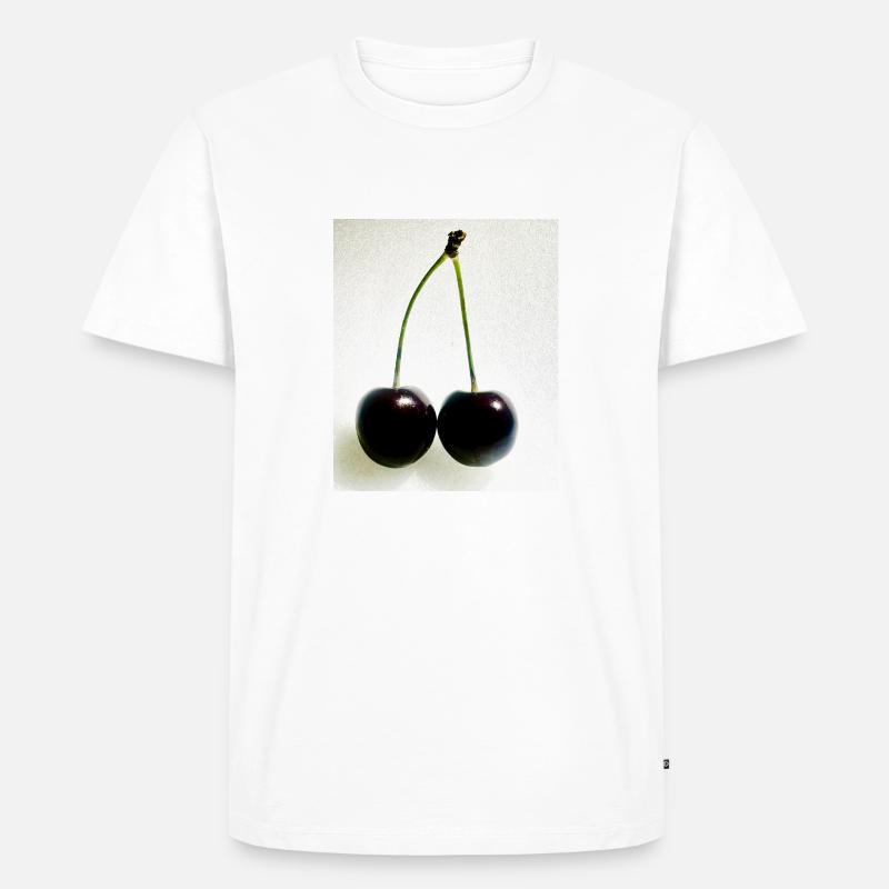 Kirsche - Männer Premium Bio T-Shirt - Weiß