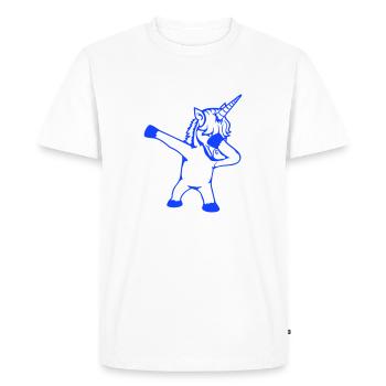 Licorne Dabbing Dab Danse Soirée Pose Geste Drôle - T-shirt Premium bio Homme - blanc - Devant - Nico (187cm)