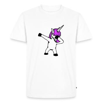 Licorne Dabbing Dab Danse Soirée Pose Geste Drôle - T-shirt Premium bio Homme - blanc - Devant - Nico (187cm)
