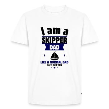 Papa Skipper, cadeau original pour la fête des pères - T-shirt Premium bio Homme - blanc - Devant - Nico (187cm)