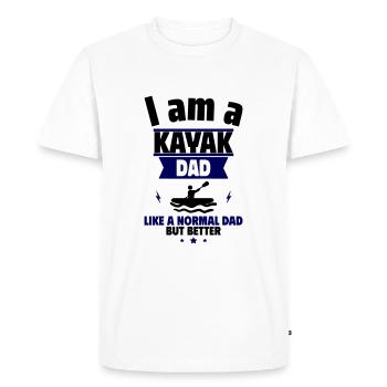 Je suis un papa kayakiste : Cadeau pour la fête des pères - T-shirt Premium bio Homme - blanc - Devant - Nico (187cm)