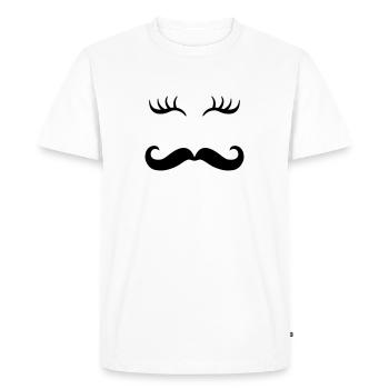 Moustache et cils - T-shirt Premium bio Homme - blanc - Devant - Nico (187cm)