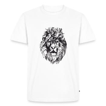 Tête de lion tête de lion - T-shirt Premium bio Homme - blanc - Devant - Nico (187cm)